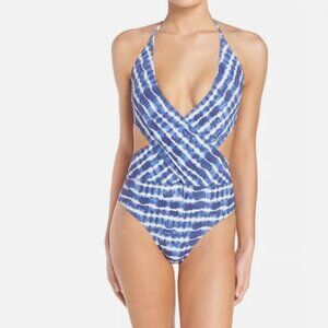 Tory Burch Tie Dye Wrap One Piece Swimsuit